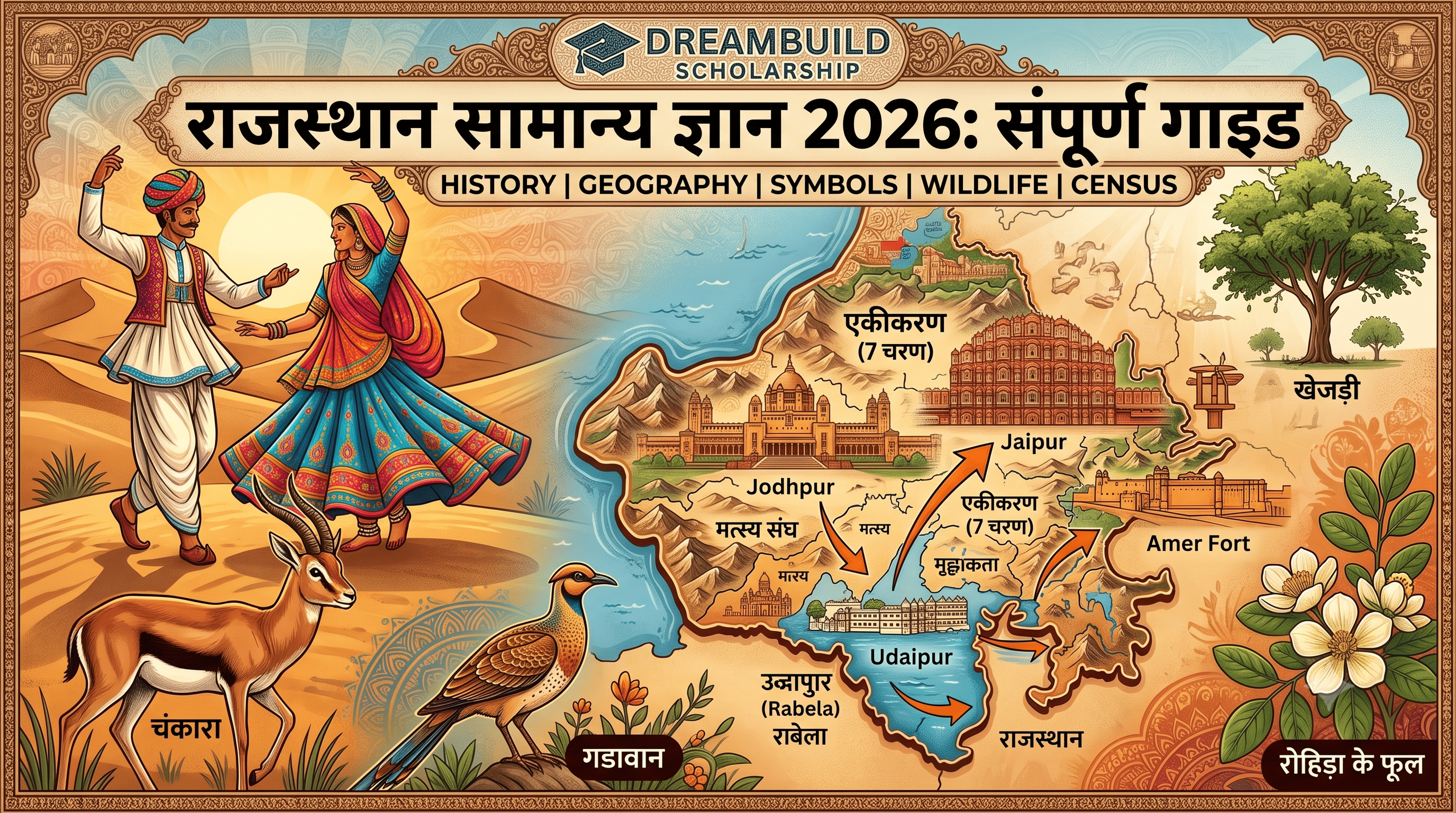 Rajasthan GK 2026 in Hindi: राजस्थान सामान्य ज्ञान, इतिहास, भूगोल व महत्वपूर्ण प्रश्न